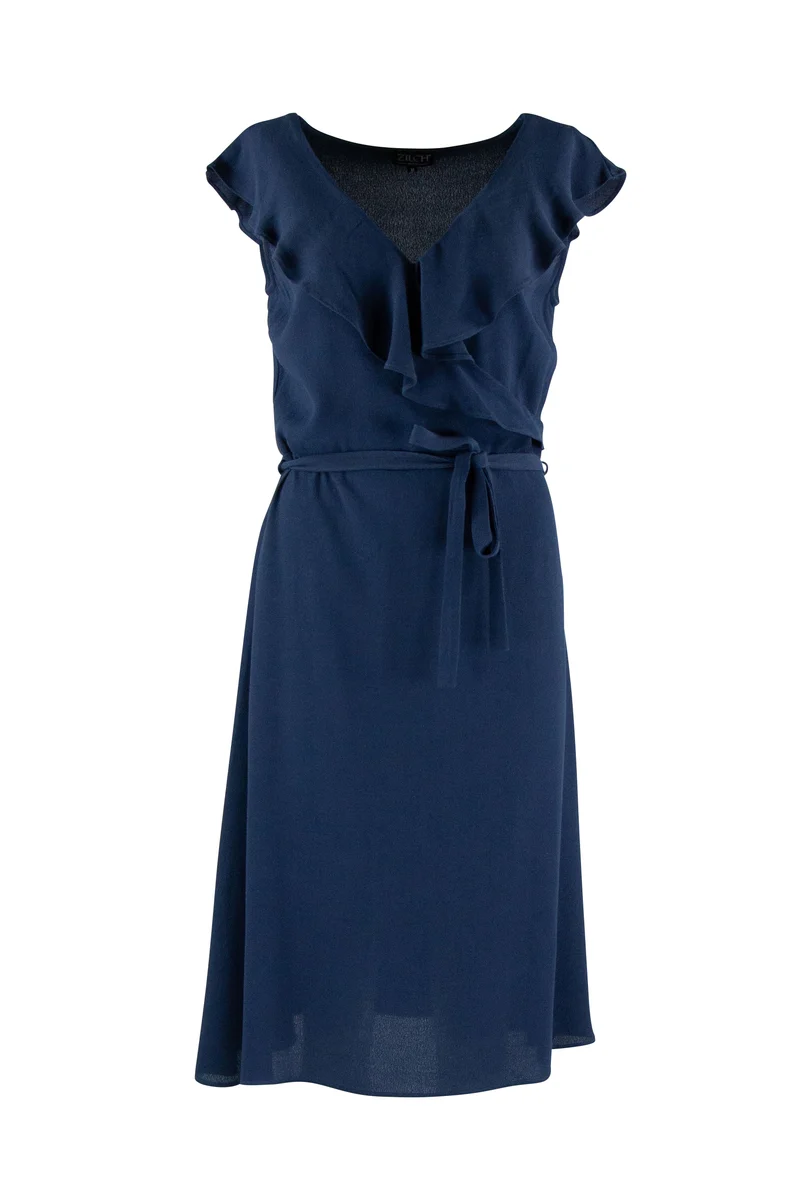 Blauwe Jurk Van Viscose | Zilch Cross Dress Navy