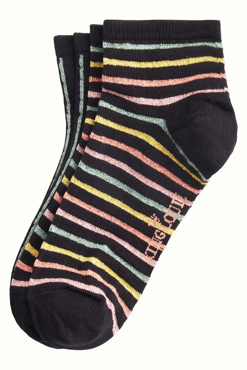 King Louie Socks Short 2 Pack Breton Black