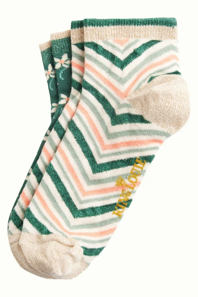 King Louie Socks Short 2 Pack Fauna Fir Green