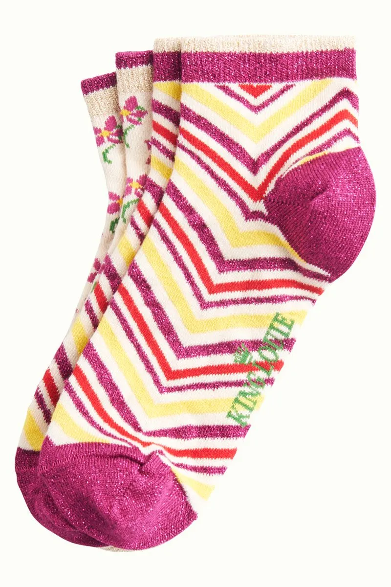 King Louie Socks Short 2 Pack Fauna Cream