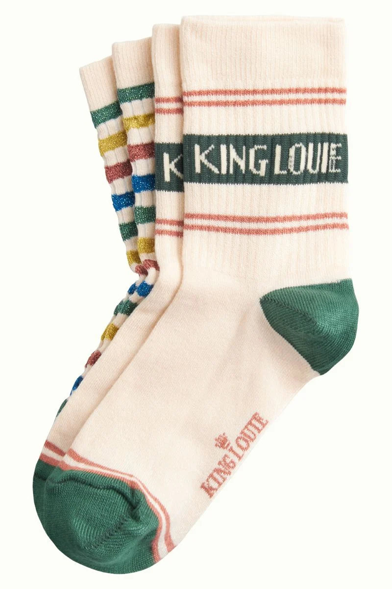 2 Paar Sokken Gemaakt Van Comfortabele Bamboe | King Louie Socks 2 Pack KL Logo Cream