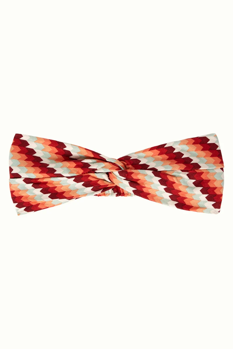 Gestreepte haarband | King Louie twist hairband daze popsicle orange