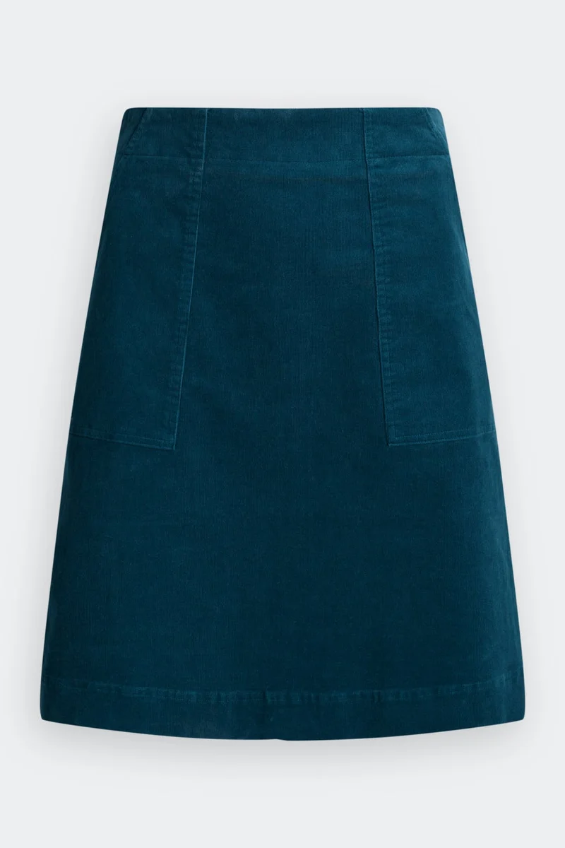 Blauwe corduroy rok | Seasalt Cornwall May's rock skirt dark storm