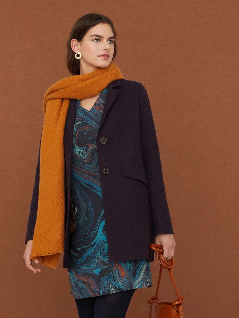 Gele lange sjaal | Nice Things frayed terminations scarf ochre