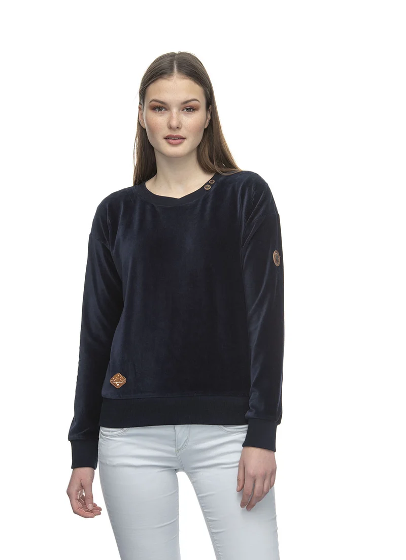 Blauwe velours trui | Ragwear sweathirt maiken navy