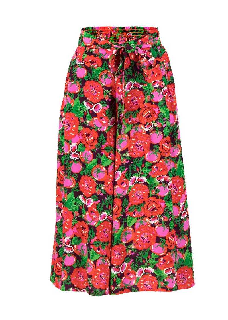 Kleurrijke broek met brede tailleband | Blutsgeschwister flotte culottes hot house