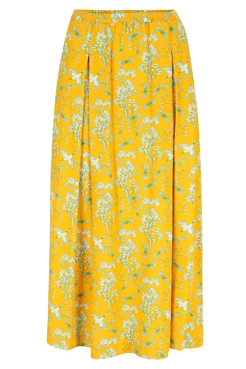 Gele rok met bloemenprint | Lily Balou Chiara skirt cherry blossom