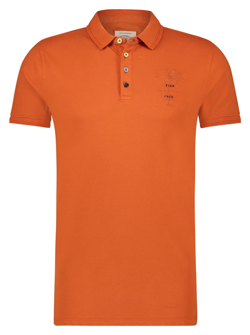Oranje polo | A fish named Fred polo garment dye burnt orange