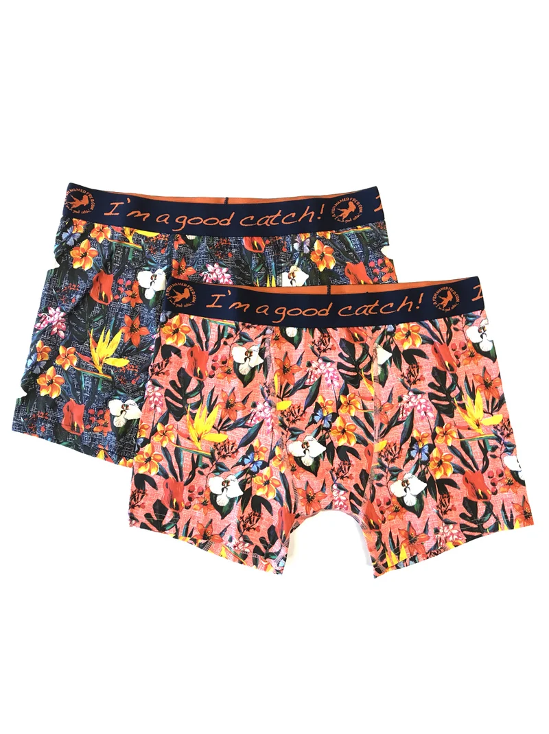 2 Boxershorts met bloemenprint | A fish named Fred boxer 2-pack floral pink