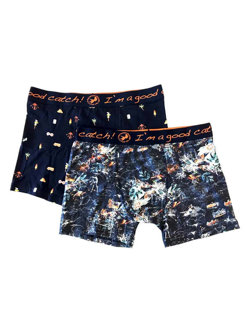 2 donkerblauwe boxershorts | A fish named Fred boxer 2-pack festival navy