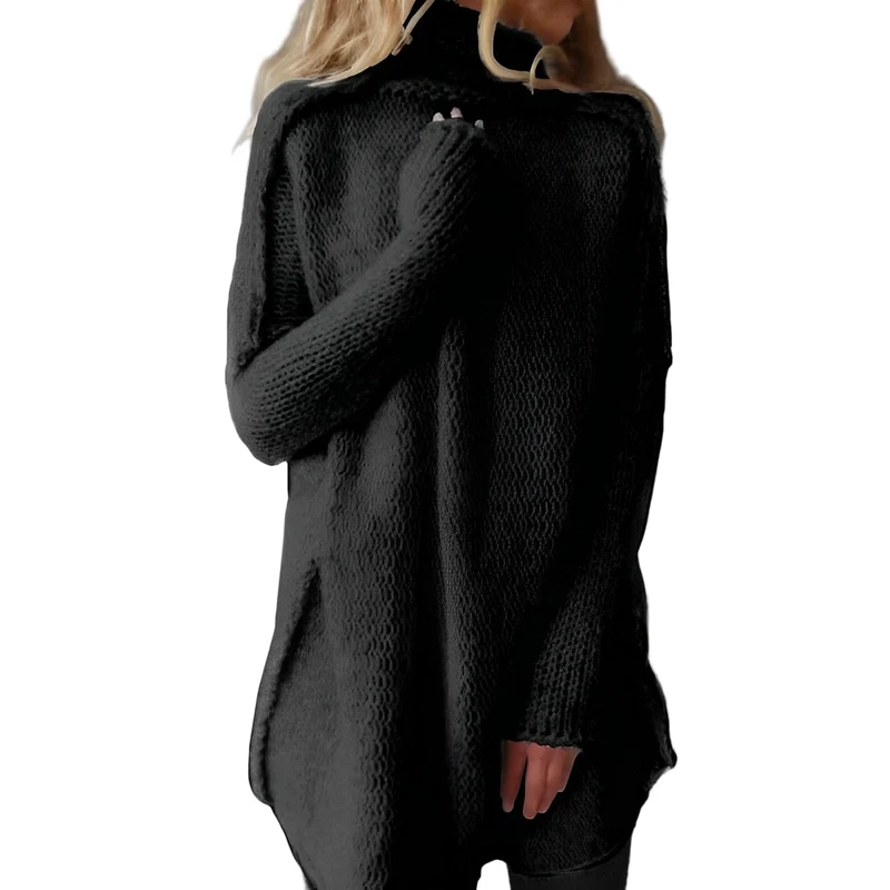 Dames Lange Gebreide Trui Casual voor Herfst en Winter
