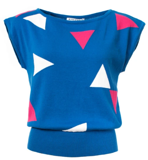Blauwe top met korte mouw | Froy & Dind top amy triangle