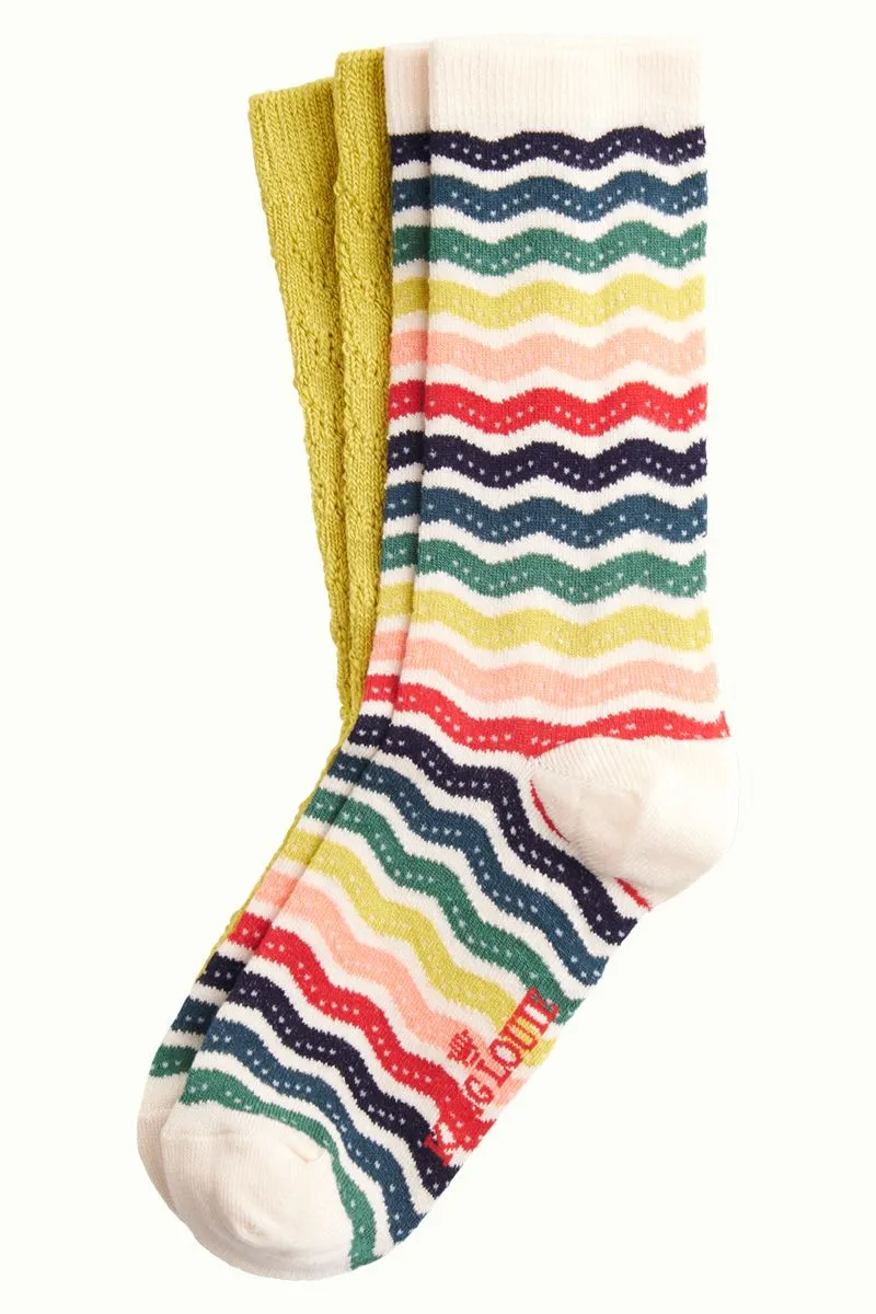 Comfortabele Sokken Van Vochtopnemende Bamboe | King Louie Socks 2 Pack Sassy Cream