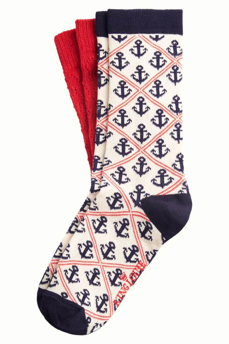 King Louie Socks 2Pack Harbor Cream