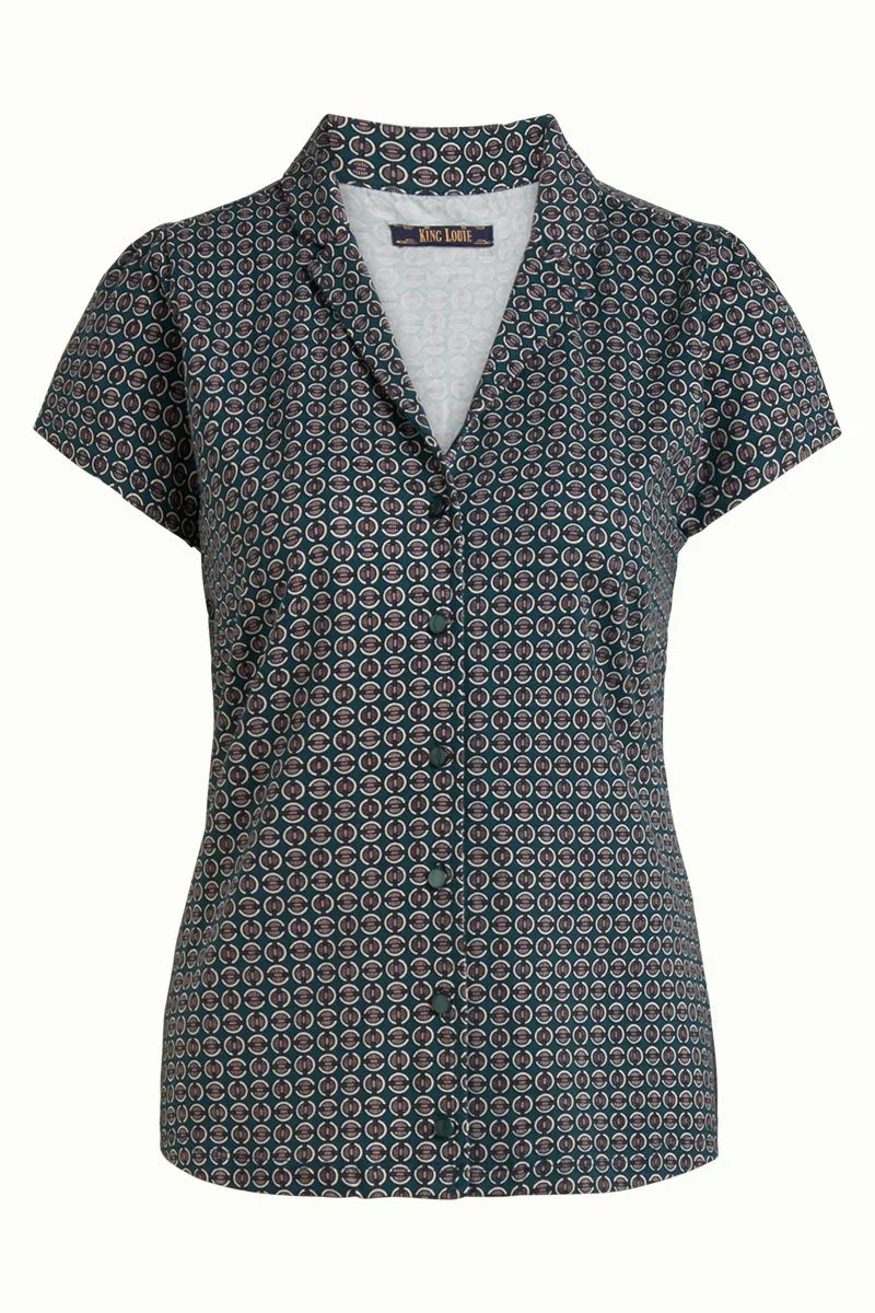 King Louie Patty Blouse Bourbon Dragonfly Green