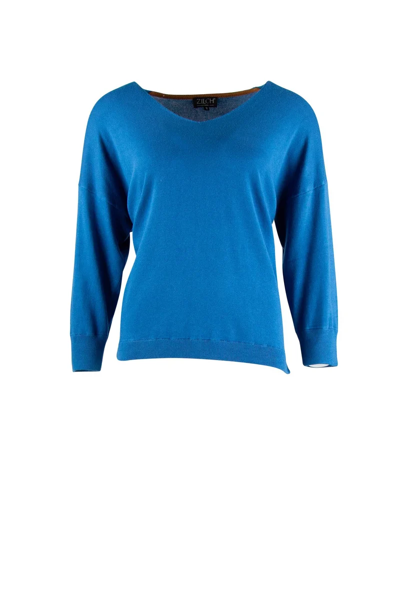 Blauwe Top Met V-Hals | Zilch Sweater V-Neck Jeans