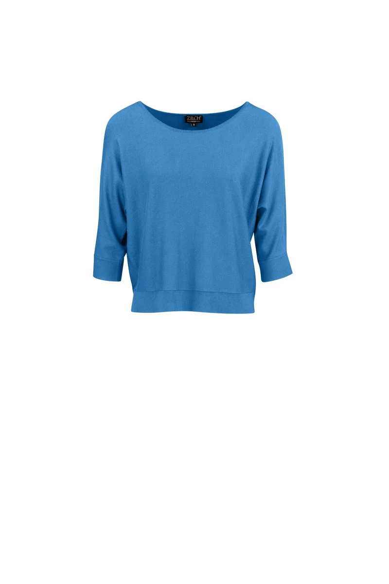 Blauwe Top Gemaakt Van Bamboe | Zilch Top Batsleeve Jeans