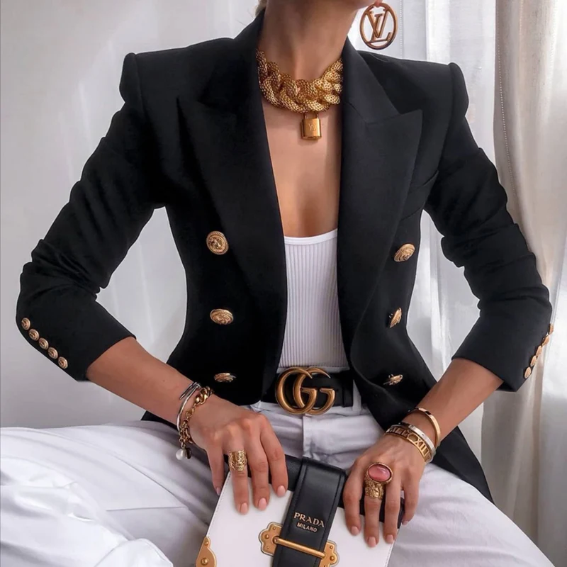 Blazer Dames Getailleerd Luxe Stof voor Professionele en Casual Gelegenheden