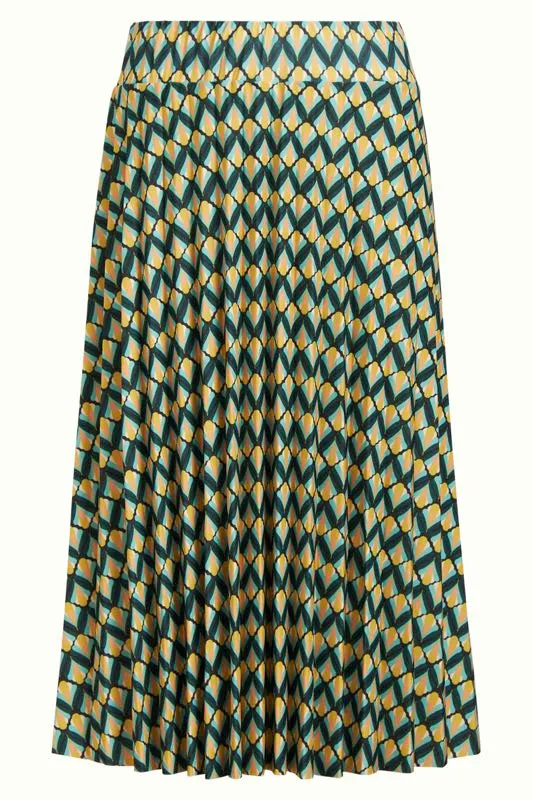 King Louie Plisse Skirt Namaste Spar Green