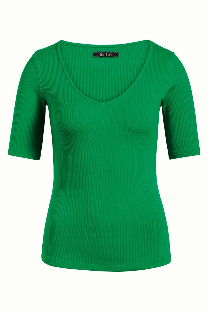 King Louie Carice V Top Rib Tencel Very Green