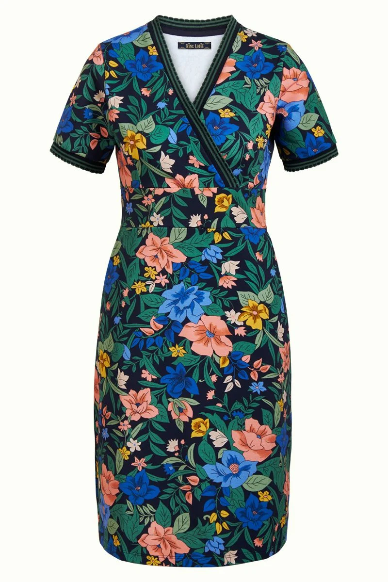 King Louie Teddy Dress Belize Night Sky Blue
