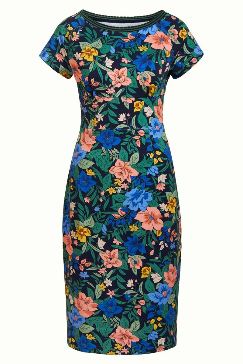 King Louie Tallulah Dress Belize Night Sky Blue