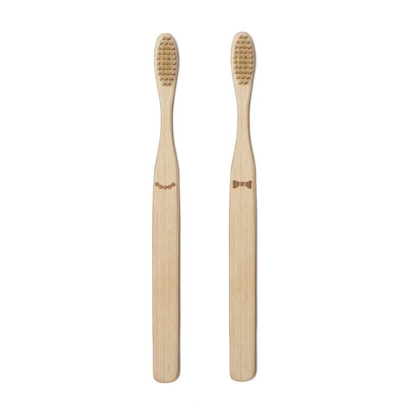 Kikkerland His And Her Bamboo Toothbrush Set