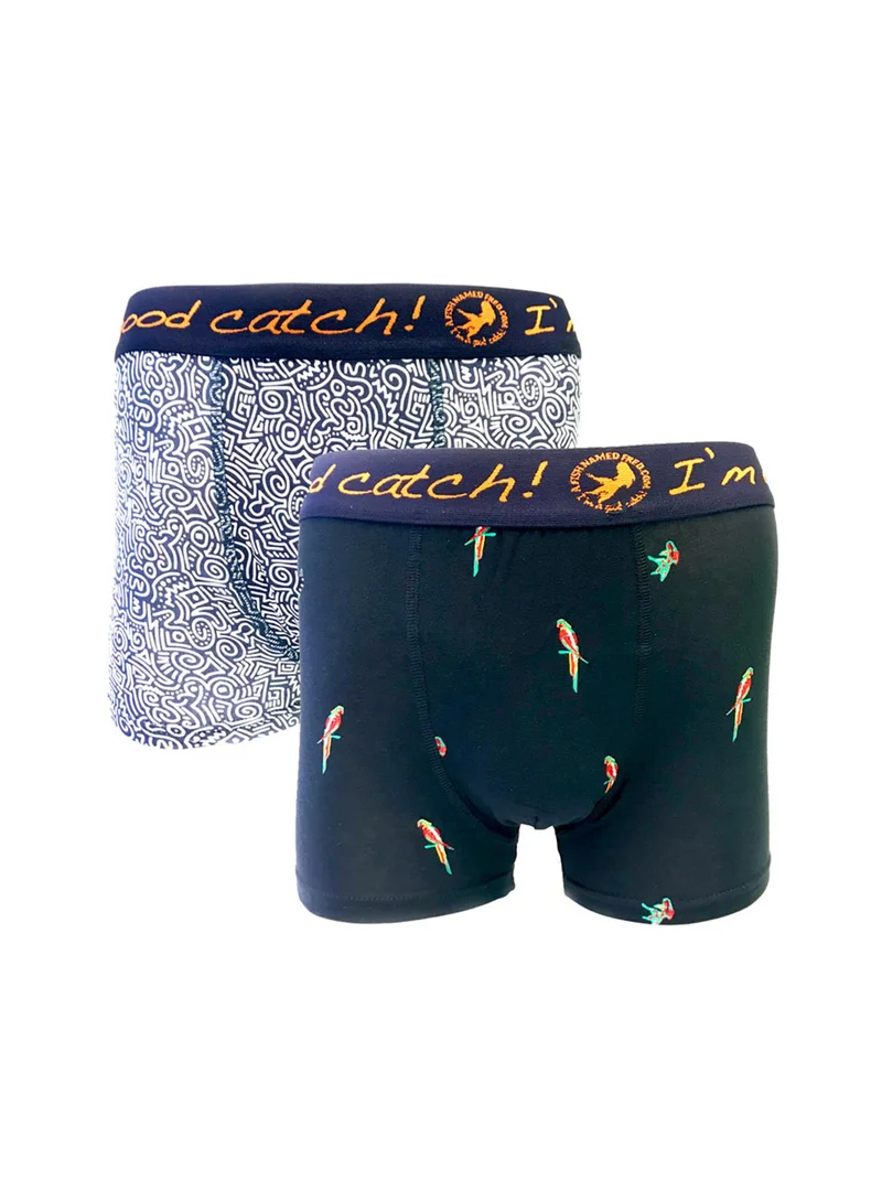 A Fish Named Fred Underwear 2-pack Tribal Parrots Blue Multicolour .