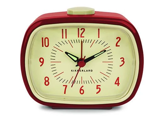 Kikkerland Retro Alarm Clock Red