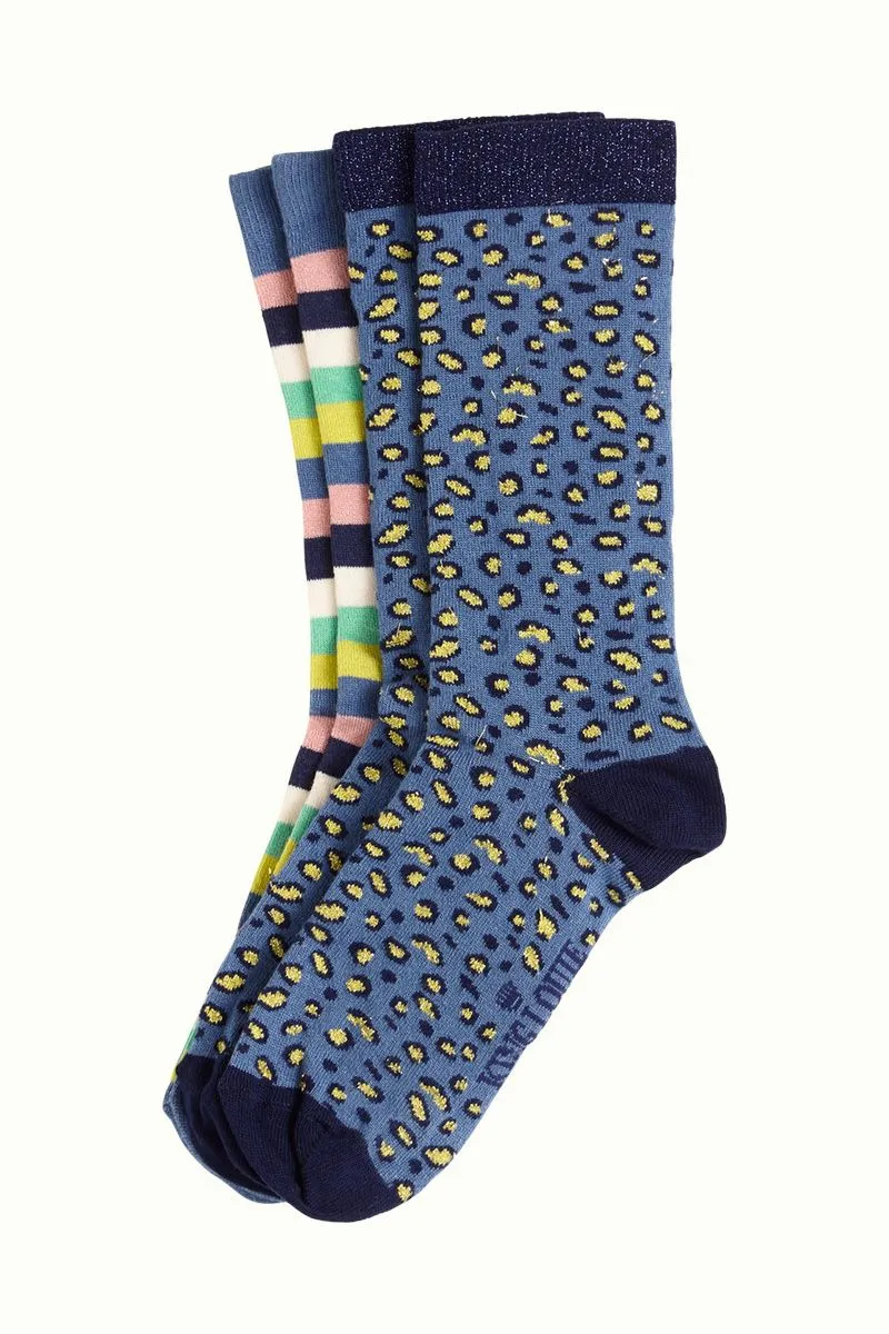 King Louie Socks 2 Pack Purr Moonlight Blue