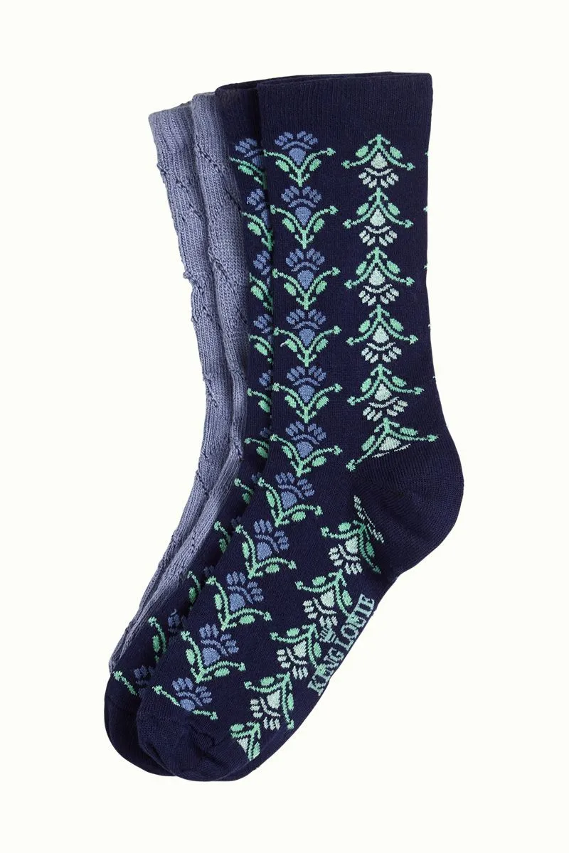 King Louie Socks 2 Pack Cancan Moonlight Blue