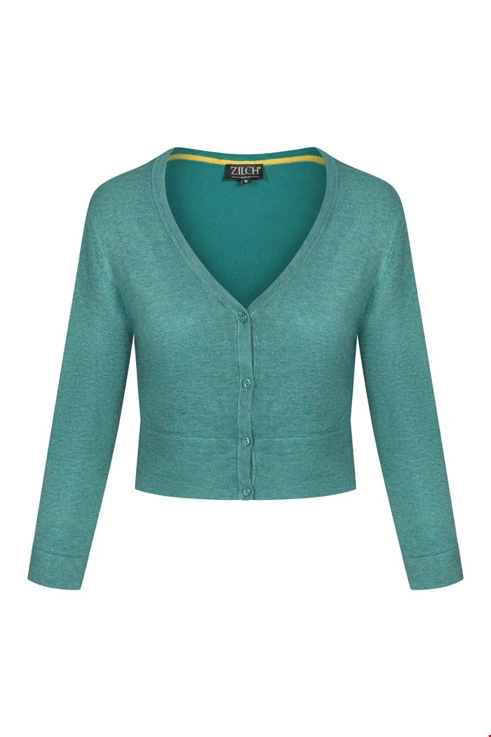 Vestje met knoopsluiting | Zilch Short Cardigan Emerald