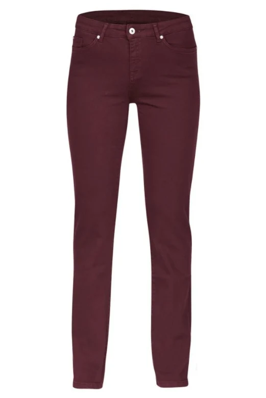 Donkerrode 5-pocket broek | Cloud9 Dahlia straight leg port