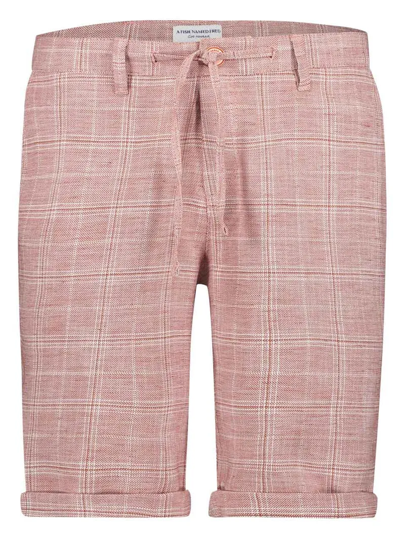 Geruite korte broek | fish named Fred bermuda washed linen burnt orange