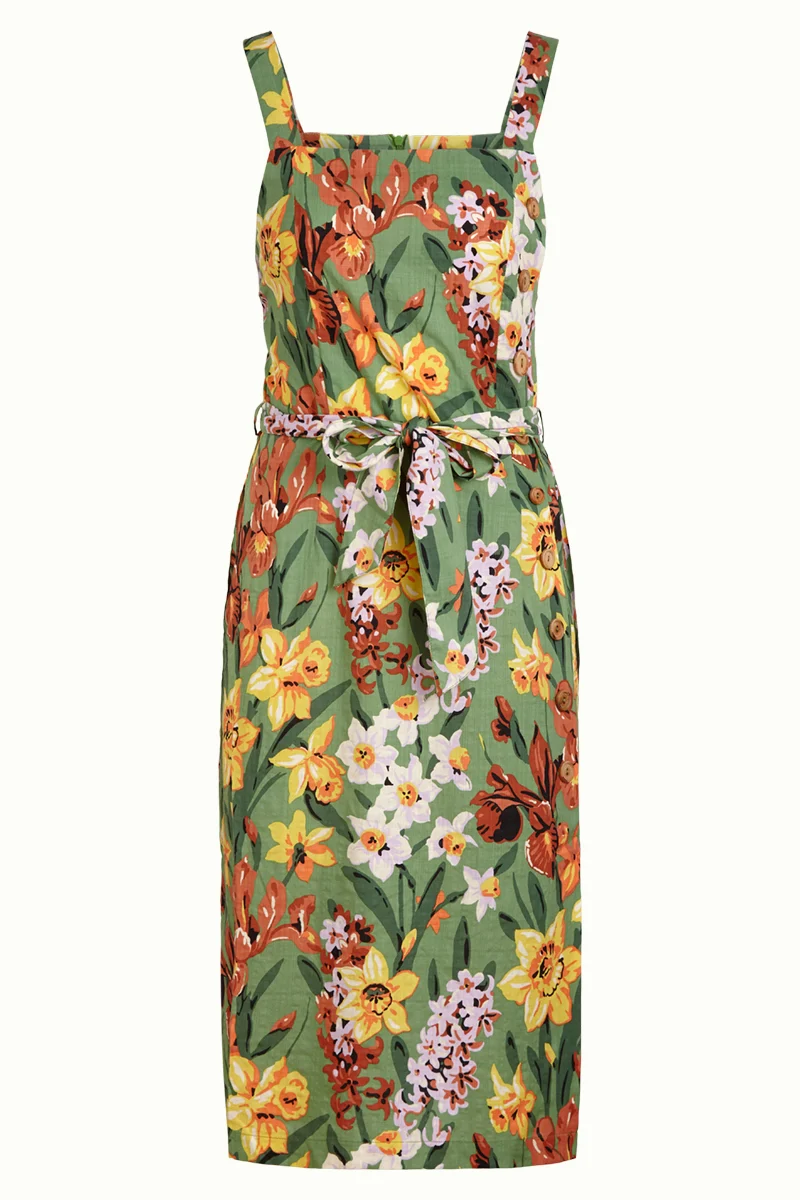 Mouwloze groene zomerjurk | King Louie Ina dress tula jungle green