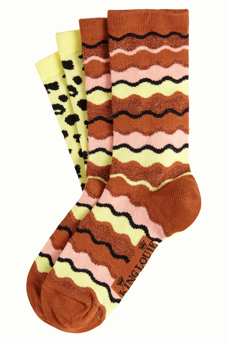 2 paar comfortabele sokken | King Louie socks 2-pack wavy umbre
