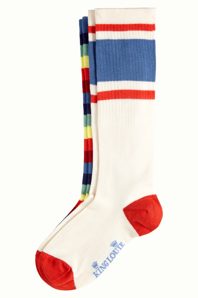 2 paar kniekousen | King Louie knee socks 2-pack rollarskate fire red