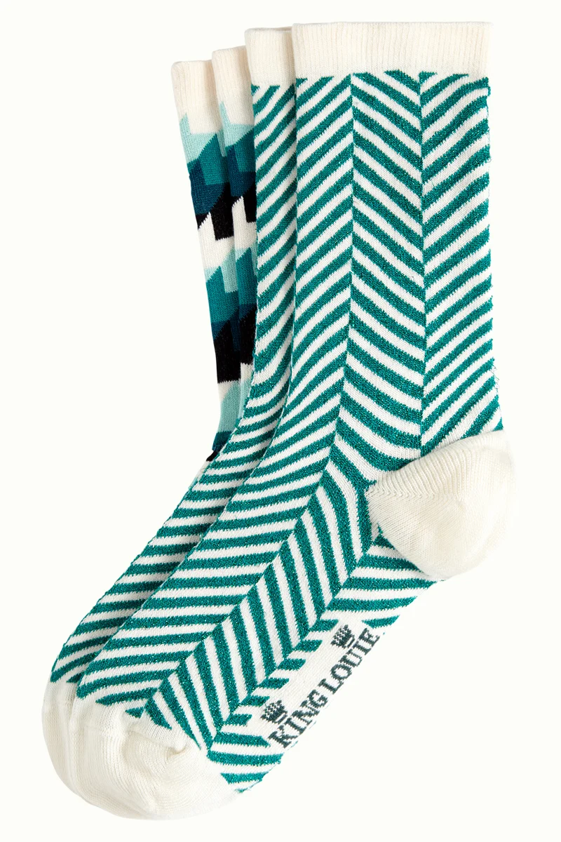 Sokken met grafische print | King Louie socks 2-pack daze eden green