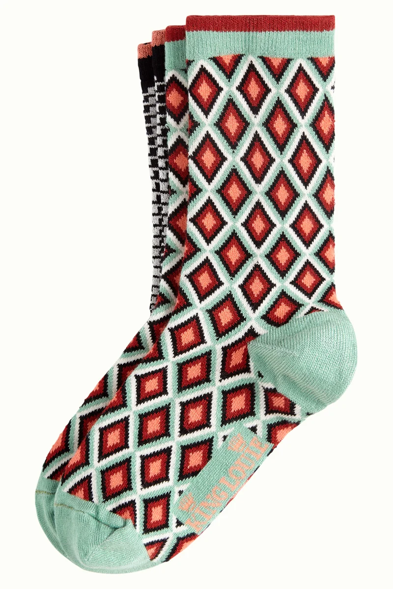 Comfortabele bamboe sokken | King Louie socks 2-pack chrystal neptune green