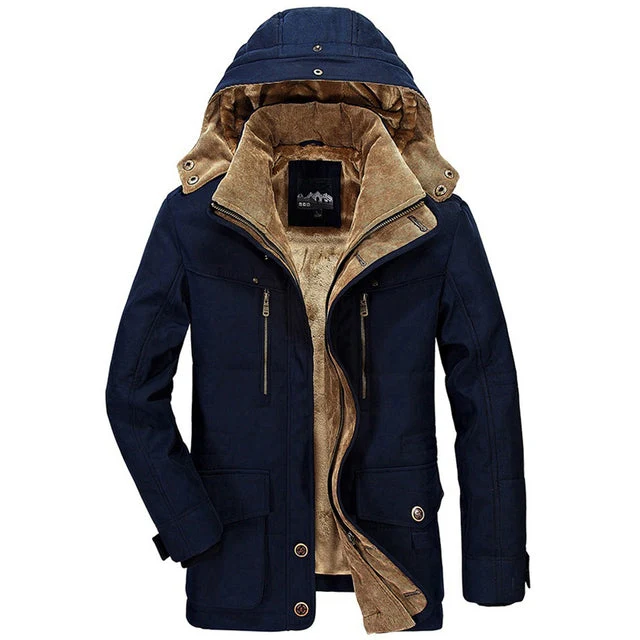 Winterjas Heren met Zachte Fleece Voering Capuchon en Ruime Zakken