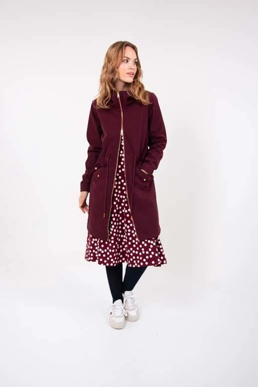 Water -en winddichte jas | Danefae Marianne softshell dark bordeaux