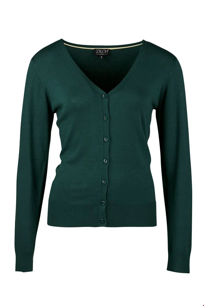 Vestje met knoopsluiting | Zilch cardigan v-neck forest