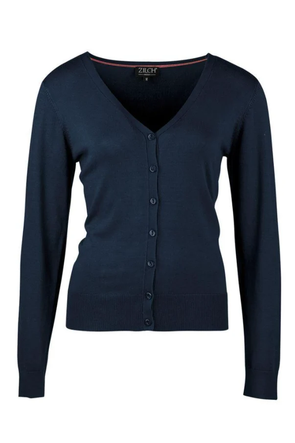 Blauw vestje van bamboe | Zilch cardigan v-neck navy