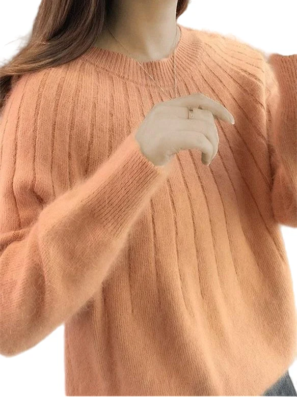 Dames Gebreide Zachte Trui Modern Stijl voor Herfst en Winter