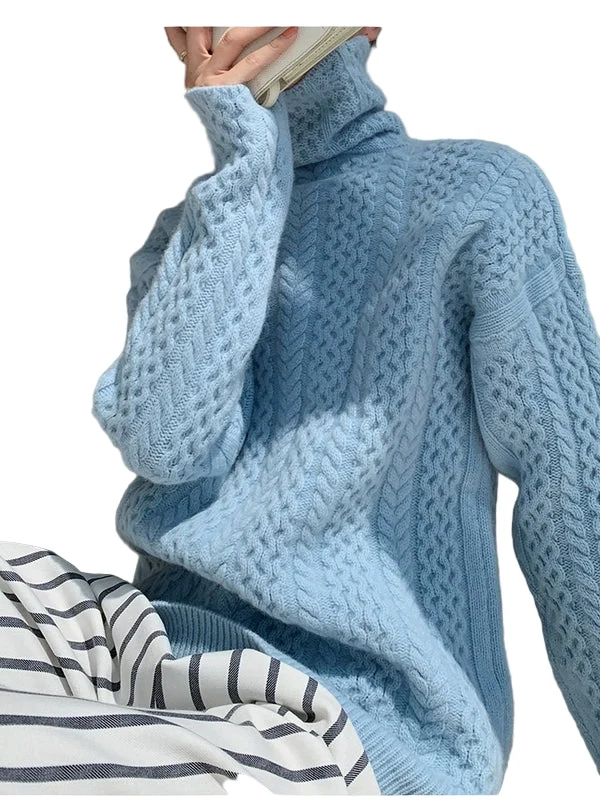 Dames Rullekragen Trui van Kashmir Casual Warm Voorjaar en Winter