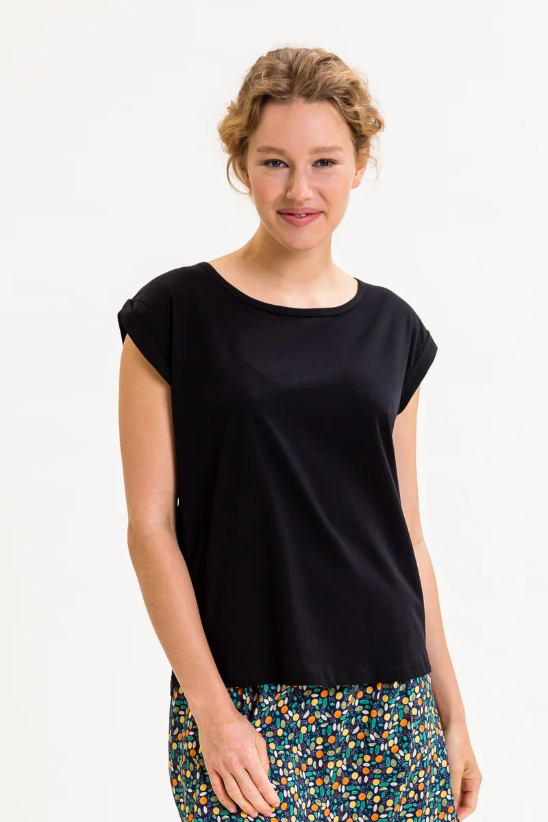 Zwart T-shirt van biologisch katoen | UVR Connected T-shirt Sellyina 211