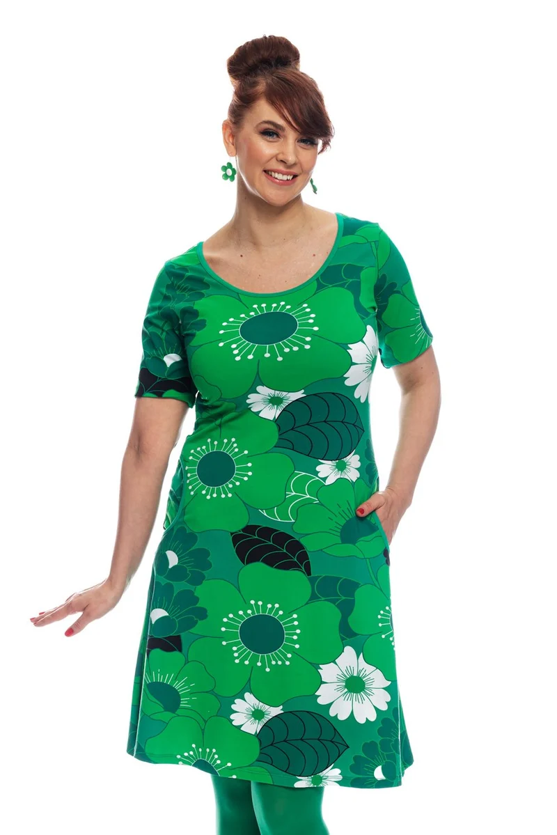 Groene jurk met bloemenprint | Cissi och Selma magda klanning 1960