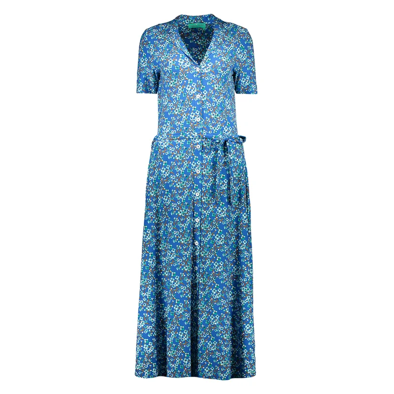 Blauwe jurk met bloesemprint | Bakery Ladies polo dress tulsa japan blossom