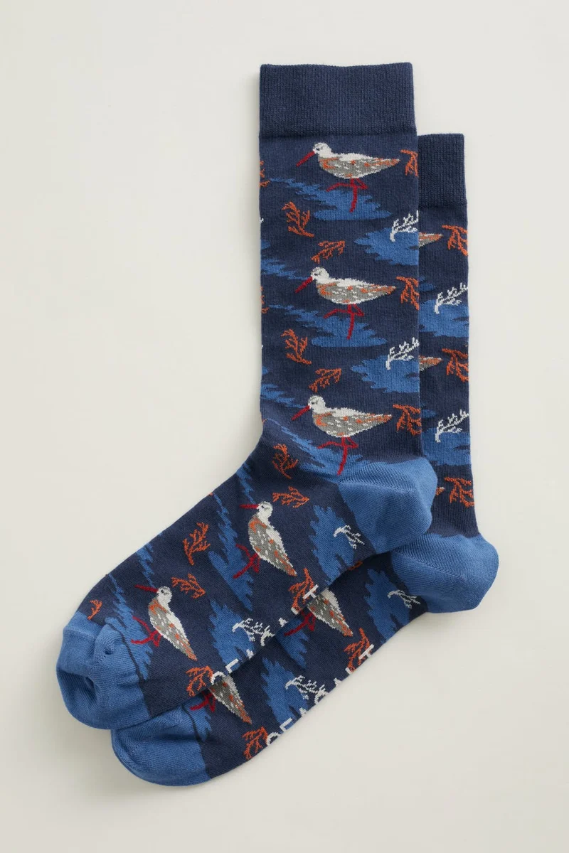 Zachte sokken van bamboe | Seasalt Cornwall men's arty socks myrtle mist waterline