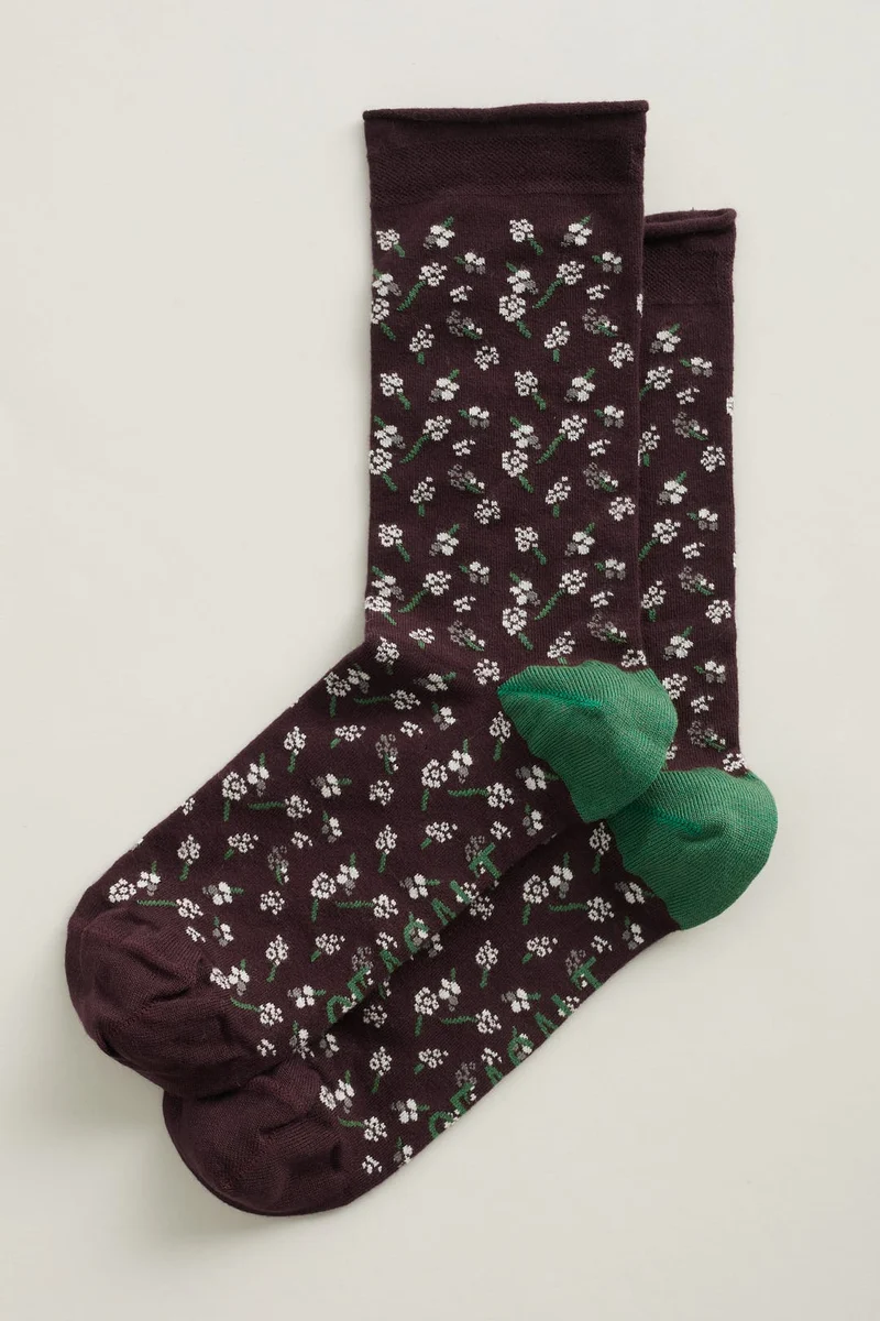 Sokken van comfortabele bamboe | Seasalt Cornwall bamboo arty socks cut tulip sloe
